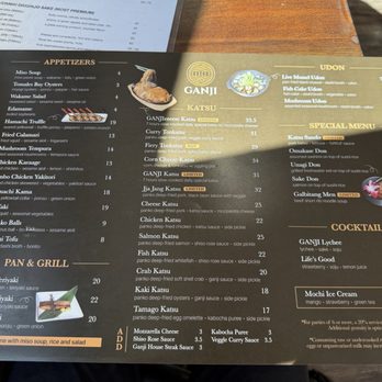 Ganji - Menu - Japanese Near Me - San Francisco, California
