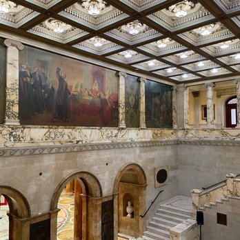 Massachusetts State House - The gorgeous Nurses Hall, with murals depicting notable events in Massachusetts history. - Landmarks & Historical Buildings Near Me - Boston, Massachusetts