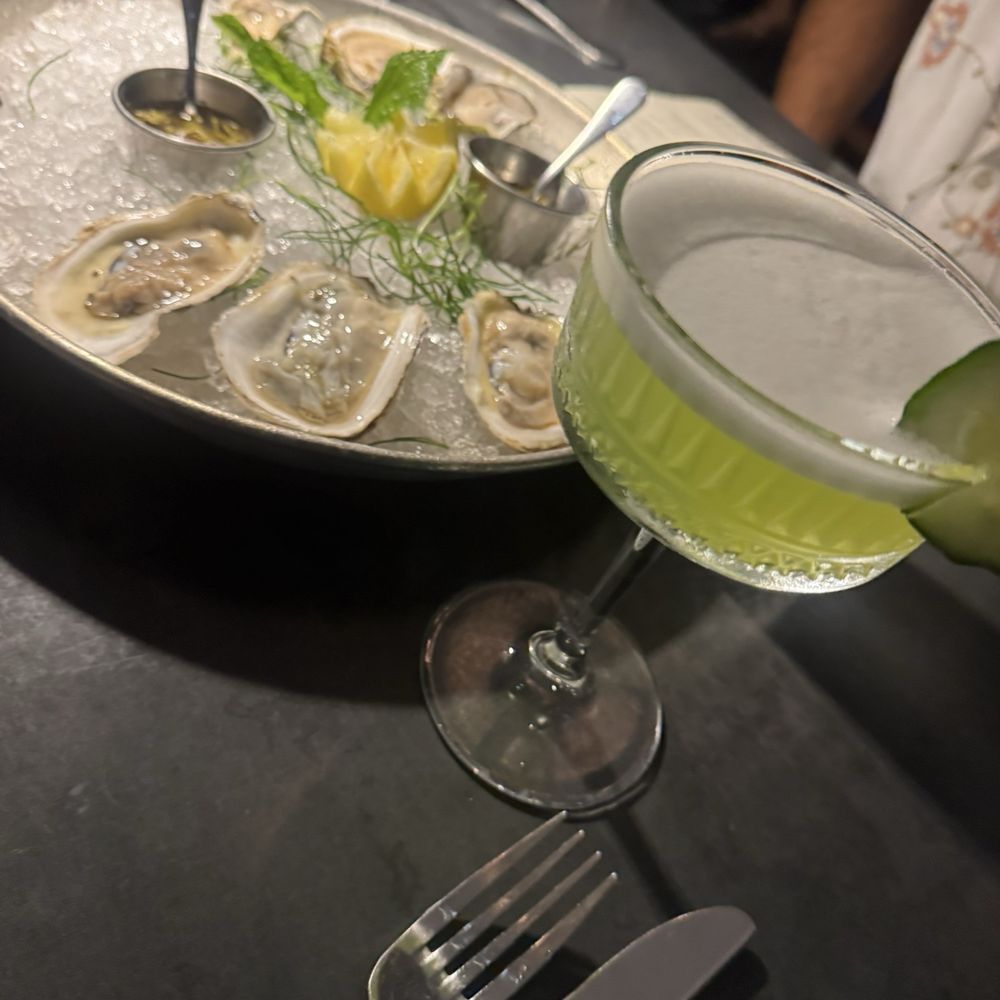 Fern - Cucumber martini and oysters - New American Near Me - West Palm Beach, Florida Fern - Cucumber martini and oysters - New American Near Me - West Palm Beach, Florida