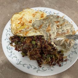 Grandma's Corner Restaurant - Light Eaters Special: 1/2 order of corned beef hash, 2 eggs , and a 1/2 order of biscuits and gravy
