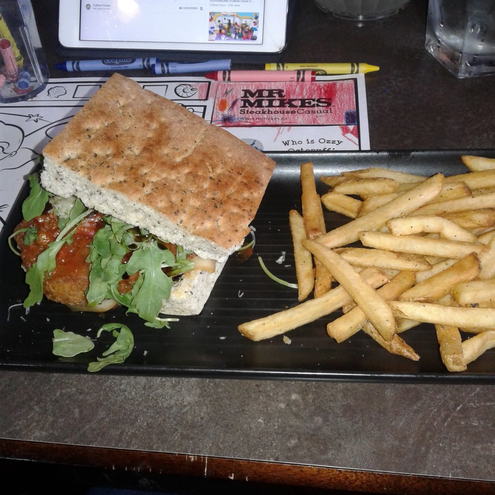 MR MIKES SteakhouseCasual - chicken park sandwich with fries 16.50 - Bars Near Me - Langley, British Columbia MR MIKES SteakhouseCasual - chicken park sandwich with fries 16.50 - Bars Near Me - Langley, British Columbia