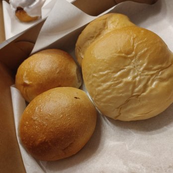 Kolache Factory - Round smooth one is Sausage Egg and Cheese. Wrinkled one is Bacon Egg and Cheese. - Bakeries Near Me - Carmel, Indiana