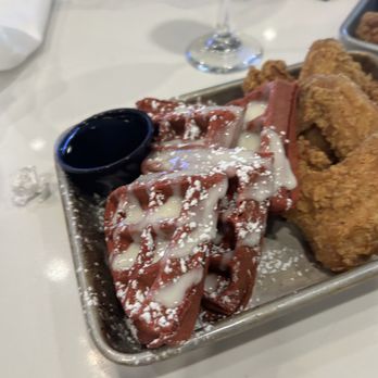 T's Brunch Bar - Red velvet chicken and waffles - Breakfast & Brunch Near Me - Atlanta, Georgia T's Brunch Bar - Red velvet chicken and waffles - Breakfast & Brunch Near Me - Atlanta, Georgia