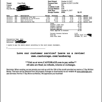 SecurCare Self Storage - Since the they couldn't locate me in the system with my first name, here's a copy of my receipt. - Self Storage Near Me - San Bernardino, California
