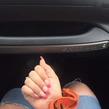 LG Nails & Spa - pink gel ombré in coffin shape! Absolutely love these! - Nail Salons Near Me - Cypress, California