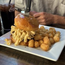 Mmmac N Cheeseburger and tatter tots Mmmac N Cheeseburger and tatter tots