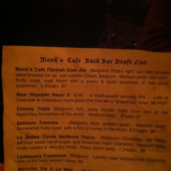 Monk's Cafe - Sample draft lost snapshot - Pubs Near Me - Philadelphia, Pennsylvania Monk's Cafe - Sample draft lost snapshot - Pubs Near Me - Philadelphia, Pennsylvania