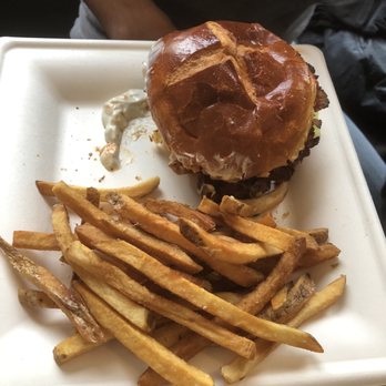 Local's Cafe - Crispy chicken sandwich with fries - Cafes Near Me - Port Jefferson, New York