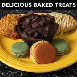 Sweet Katie Bee's Bakery Café - These are my plates but the baked goods are divine loved the Dubai chocolate macaroon - get there early to get these