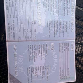 The Farmacy - drink menu - Coffee & Tea Near Me - Albuquerque, New Mexico