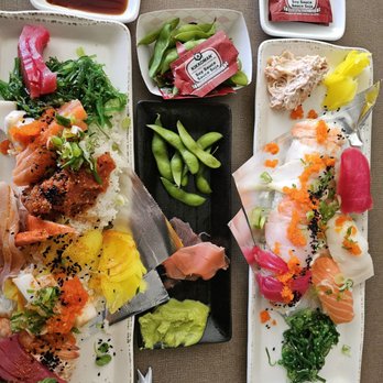 Hanaya Sushi Cafe - Rainbow Roll and Chirashi Bowl - Japanese Near Me - San Diego, California