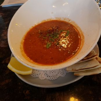 Dunya Bistro - Lentil soup with lavash - Mediterranean Near Me - San Francisco, California