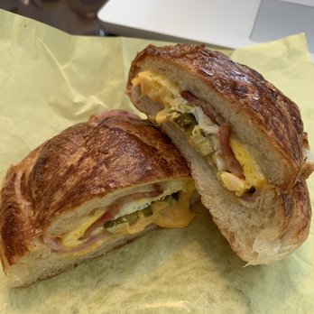 Crows Landing Donuts & Deli - Top view of the egg, cheese, bacon, ham sandwich with jalapeños. Delicious - Donuts Near Me - Modesto, California Crows Landing Donuts & Deli - Top view of the egg, cheese, bacon, ham sandwich with jalapeños. Delicious - Donuts Near Me - Modesto, California