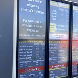 Charlie’s Chicken - Broken Arrow South - Menu Items/Prices