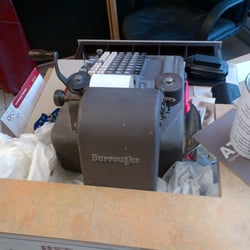 Hollywood Barber - The really, really old school cash register they use at this barber shop.