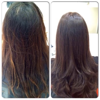 Kaya Salon Spa - Before and after. Went in for color correction and cut and left the salon so happy. Tatiana was amazing! - Hair Salons Near Me - New York, New York