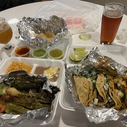 Super Tacos Moy - Carne Asada plate and 6 tacos - fish, steak, and pork
