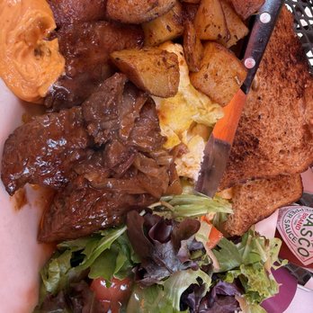 Cafe Bonjour - Steak tips and eggs - Breakfast & Brunch Near Me - Boston, Massachusetts