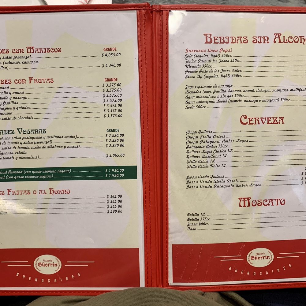Güerrín - Guerrin Menu 3 of 5 - Pizza Near Me - Buenos Aires, C Güerrín - Guerrin Menu 3 of 5 - Pizza Near Me - Buenos Aires, C