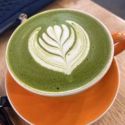 Matcha latte . Yum! Matcha latte . Yum!