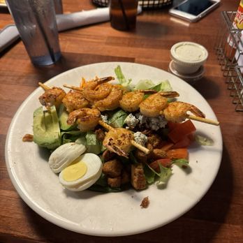 Bricks on Boundary - Cobb salad with blackened shrimp - New American Near Me - Beaufort, South Carolina Bricks on Boundary - Cobb salad with blackened shrimp - New American Near Me - Beaufort, South Carolina