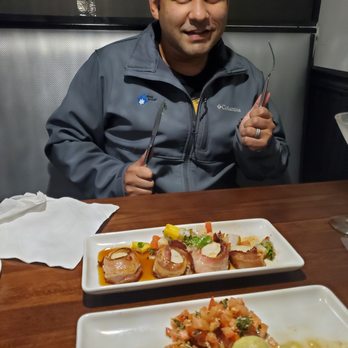 Patini's Grill - Bacon wrapped scallops & bacon wrapped stuffed filet mignon bites - American Near Me - Stanwood, Washington