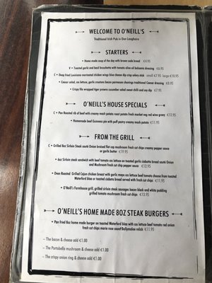 Menu photo 2 O Neill's Dun Laoghaire, D Menu photo 2 O Neill's Dun Laoghaire, D