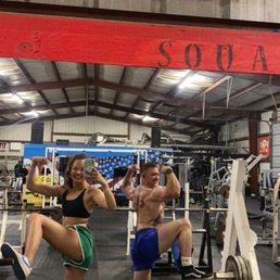 My good friend and I having a blast working out and loving the lighting lol.