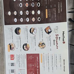 Dessert and drink menu