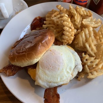 Honeybear Cafe - Good Morning Burger & super crispy waffle fries ...yum - Breakfast & Brunch Near Me - Chicago, Illinois