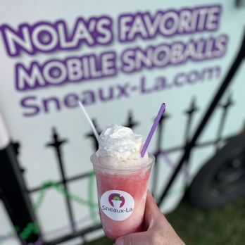 Sneaux La - a hand holding a cup of ice cream - Food Trucks Near Me Sneaux La - a hand holding a cup of ice cream - Food Trucks Near Me
