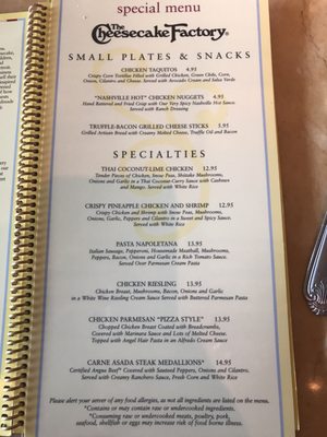 Menu photo 5 The Cheesecake Factory Arlington, TX Menu photo 5 The Cheesecake Factory Arlington, TX