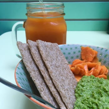 Le Botaniste - Turmeric detox juice and green pea hummus - Wine Bars Near Me - New York, New York Le Botaniste - Turmeric detox juice and green pea hummus - Wine Bars Near Me - New York, New York