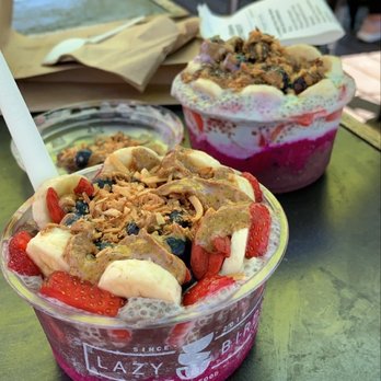 Lazy Bird - Acai (less sweet), pitaya base & acai (less sweet), pitaya, pineapple base - Acai Bowls Near Me - Anaheim, California Lazy Bird - Acai (less sweet), pitaya base & acai (less sweet), pitaya, pineapple base - Acai Bowls Near Me - Anaheim, California
