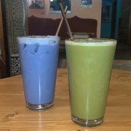 Blue magic and forest dragon cold teas