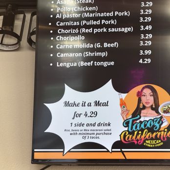 Tacoz California - Menu - Mexican Near Me - Cedar Falls, Iowa