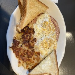 Nick's Luncheonette - 2 eggs  with Ham and home fries
