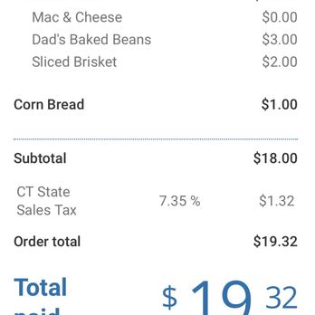 Thomas' Smokey Pit Stop - Receipt - Barbeque Near Me - Manchester, Connecticut Thomas' Smokey Pit Stop - Receipt - Barbeque Near Me - Manchester, Connecticut