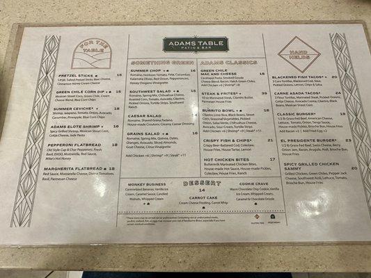 Menu photo 2 Adams Table Phoenix, AZ