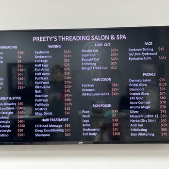 Preety's Threading, Salon & Spa - Update prices - Threading Services Near Me - Katy, Texas Preety's Threading, Salon & Spa - Update prices - Threading Services Near Me - Katy, Texas