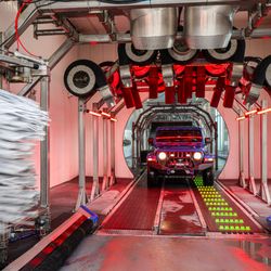 AquaSonic Car Wash - View of our F1 racing inspired heated drying tunnel at AquaSonic