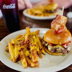 Bacon Me Krazy - Bacon cheeseburger and bacon cheese fries
