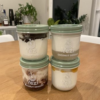 Yezi Coconut Dessert - 4 different kinds of coconut jelly including Oreo, Purple Rice, Mango and Double coconut! - Desserts Near Me - Bellevue, Washington Yezi Coconut Dessert - 4 different kinds of coconut jelly including Oreo, Purple Rice, Mango and Double coconut! - Desserts Near Me - Bellevue, Washington