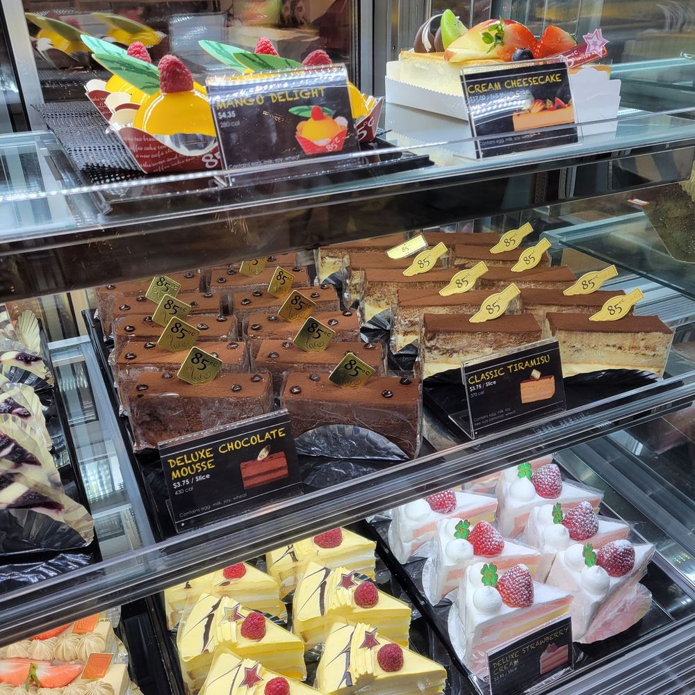 85°C Bakery Cafe-Flushing - Cake section. Looks good and taste average. Not too sweet - Bakeries Near Me - Flushing, New York 85°C Bakery Cafe-Flushing - Cake section. Looks good and taste average. Not too sweet - Bakeries Near Me - Flushing, New York