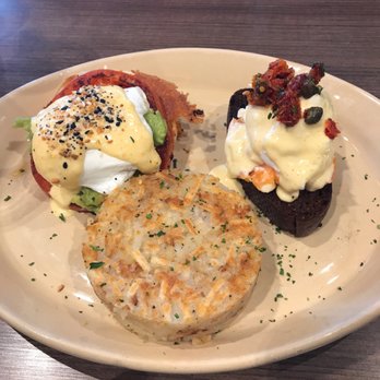Snooze, an A.M. Eatery - Duo of Benedict's! - Breakfast & Brunch Near Me - Addison, Texas