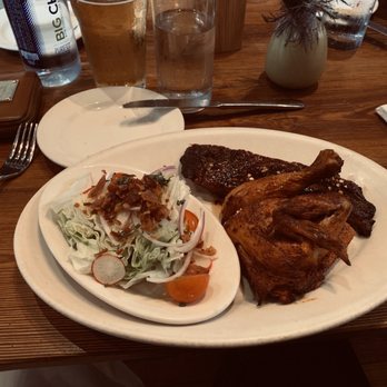 Lamberts Downtown Barbecue - Iceberg Wedge Soup and Achiote and Lime Rubbed Natural Chicken Two BBQ Meats - Barbeque Near Me - Austin, Texas Lamberts Downtown Barbecue - Iceberg Wedge Soup and Achiote and Lime Rubbed Natural Chicken Two BBQ Meats - Barbeque Near Me - Austin, Texas