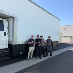 Happy customer with move team. Happy customer with move team.