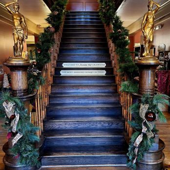 Messina Hof Grapevine Winery - a staircase decorated for christmas - Wineries Near Me - Grapevine, Texas Messina Hof Grapevine Winery - a staircase decorated for christmas - Wineries Near Me - Grapevine, Texas