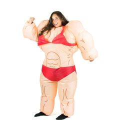 Inflatable female muscle suit