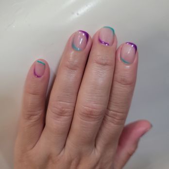 Sparkle Nails Corp - Basic manicure with gel polish and nail art. Cindy did a great job!  I wanted something simple, but abstract. - Waxing Near Me - Kaneohe, Hawaii